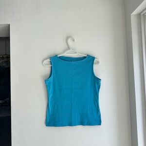 Talbots Petite Sleeveless Top – Soft Blue Cotton